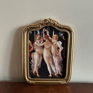 Botticelli Three Graces Ornate 6.5x8.5 Ornate Gold Framed Art Primavera Wall Art